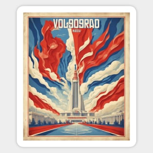 Volgograd Russia Vintage Tourism Travel Poster Sticker